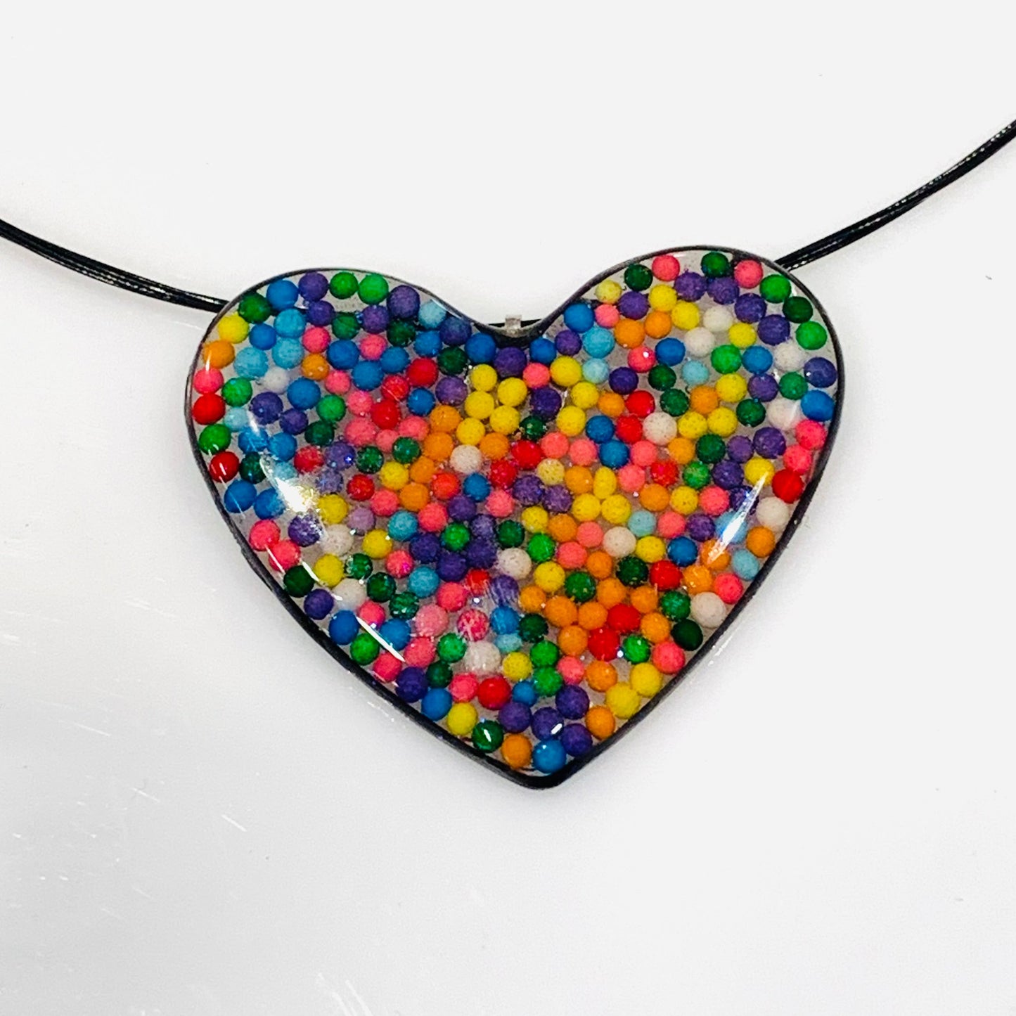 Jumbo Sprinkle Heart Necklce