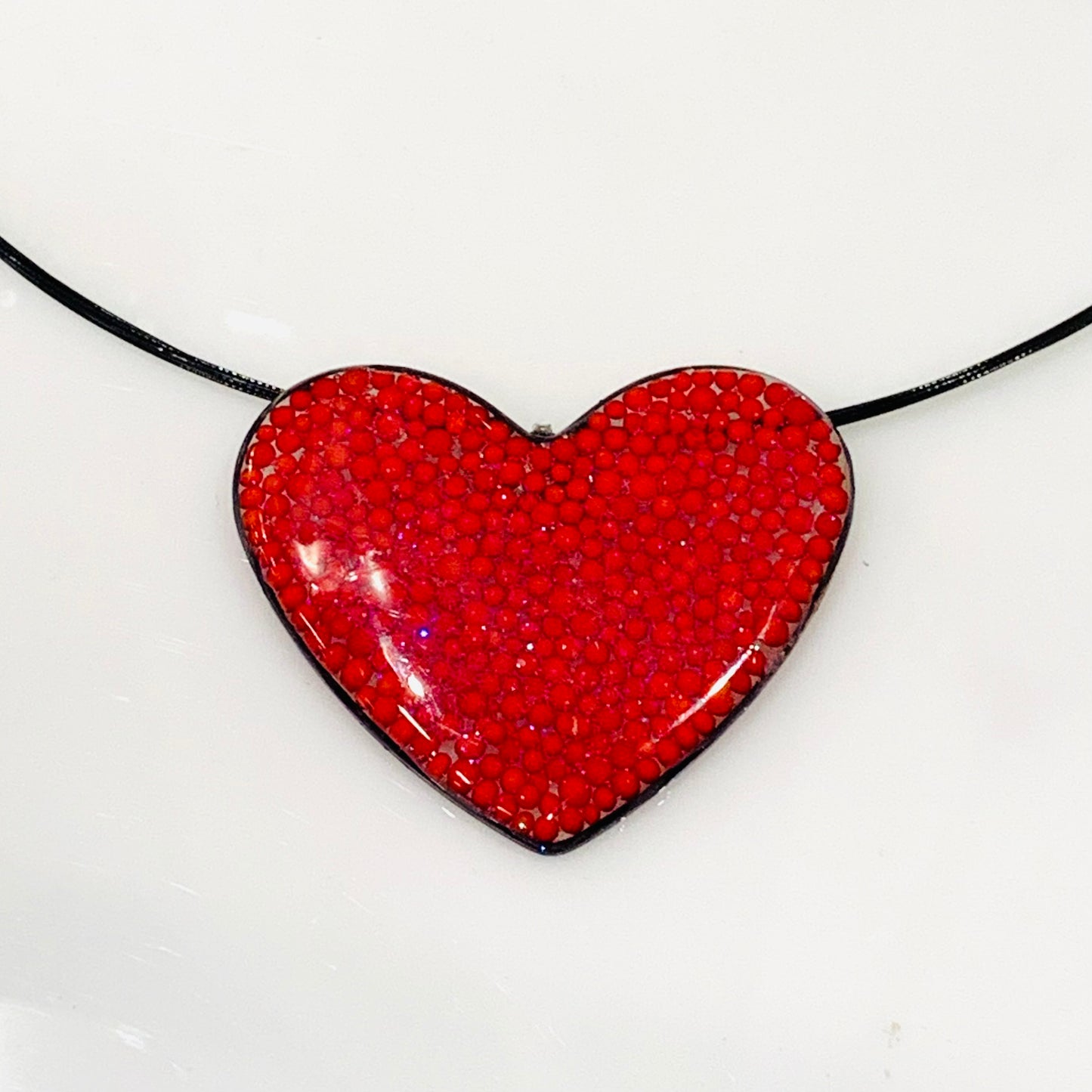 Jumbo Sprinkle Heart Necklce