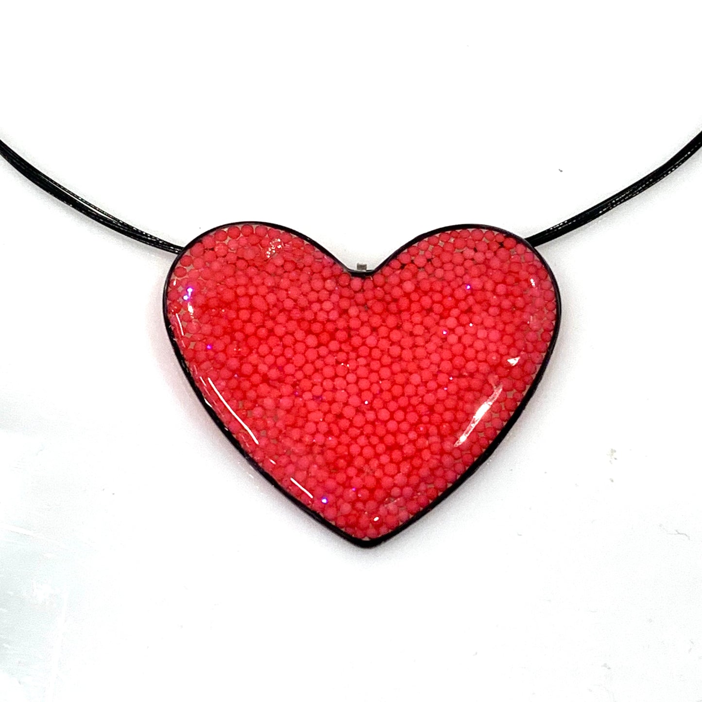 Jumbo Sprinkle Heart Necklce