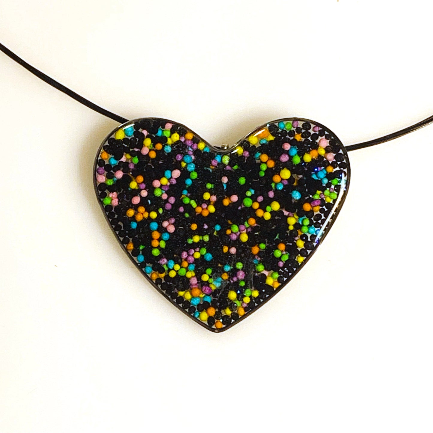 Jumbo Sprinkle Heart Necklce