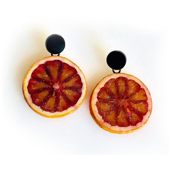 blood orange earrings real fruit