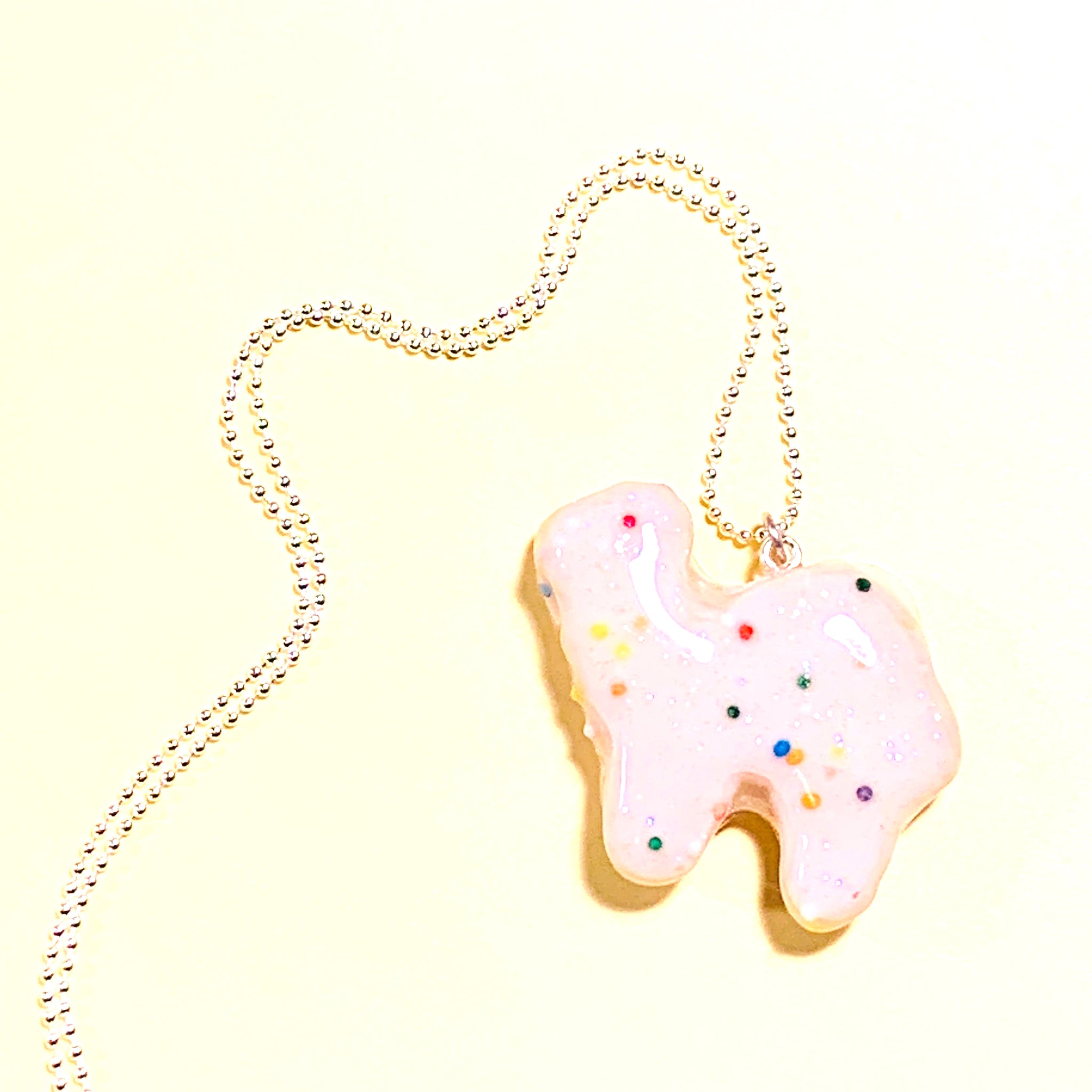 Frosted Animal Cracker Necklace