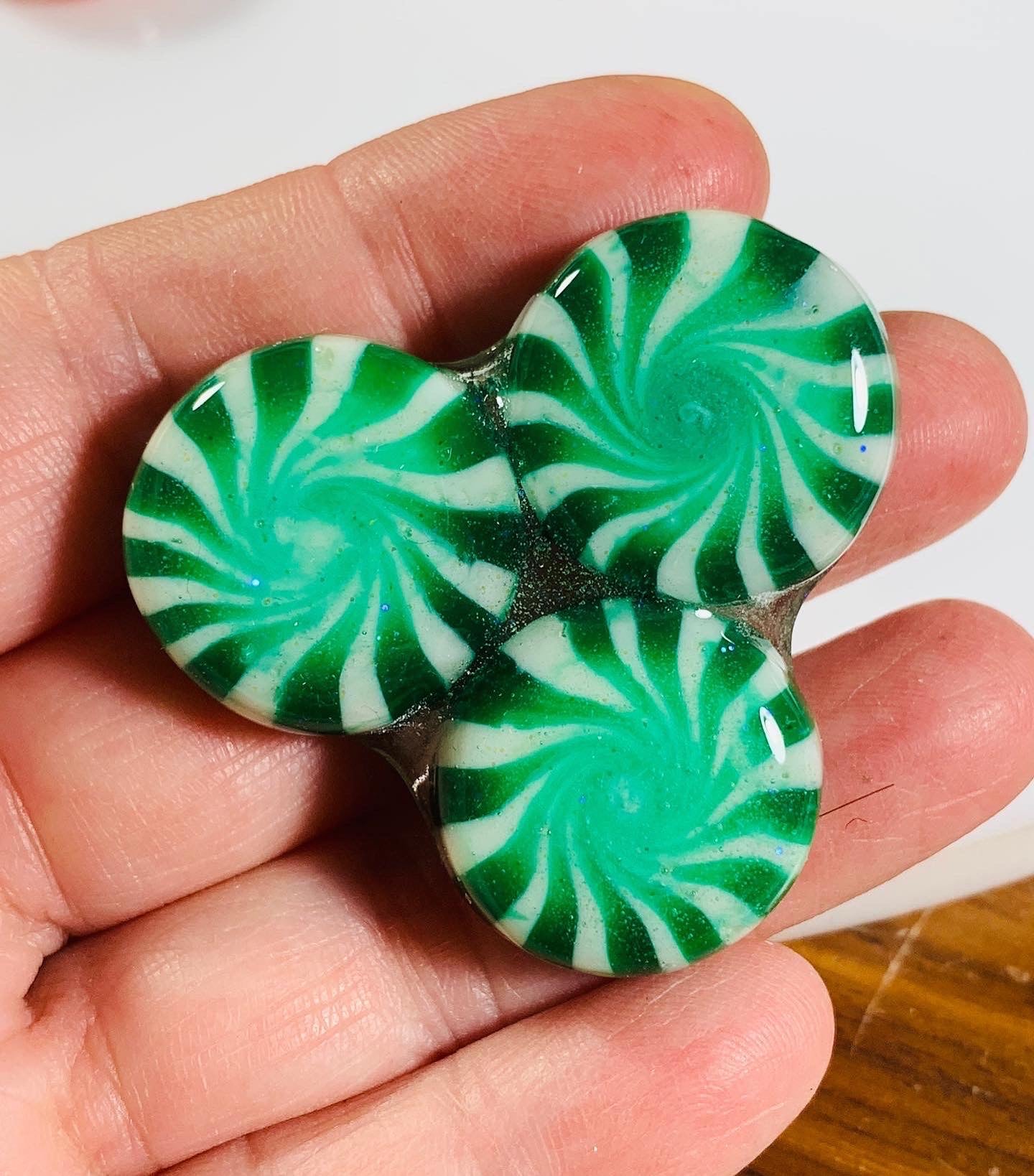 Green mint pin