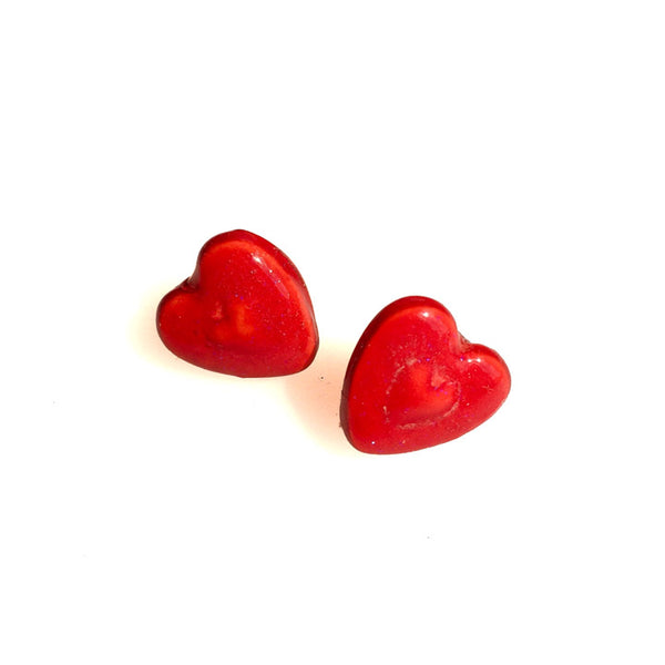 Red Heart Candy Stud Earrings